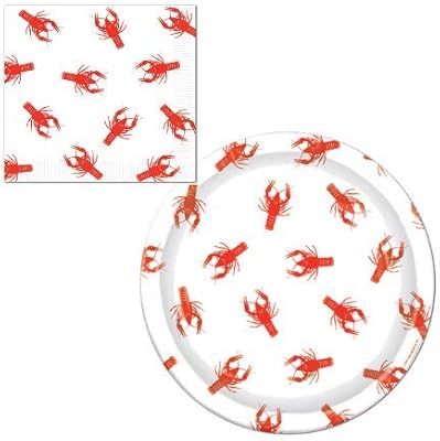 Kit of boiling festive decorations of crayfish with plates and towels for 16 guests.. Quality and convenience delivered — shop DIAYTAR Nigeria now.