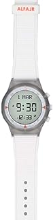 Sports watch with rubber bracelet and circular plastic plastic bezel of al fajr / digital wy-16, white color.. DIAYTAR NIGERIA delivers on every promise with our affordable prices and nationwide delivery service.