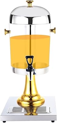 Distributor of 8 L drinks, drinking dispenser with tap and support, cold commercial drinks in transparent stainless steel - gold.. Nigeria's favorite online shopping platform, DIAYTAR offers unbeatable prices and delivery within a week.