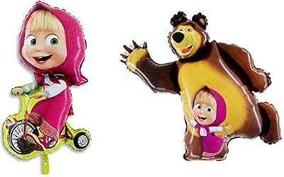 A batch of two balloons with a masha pattern and the bear, for party articles and birthdays with a Masha and L pattern. OSO of Must Half.. Get the deals you love and the delivery speed you need at DIAYTAR Nigeria.