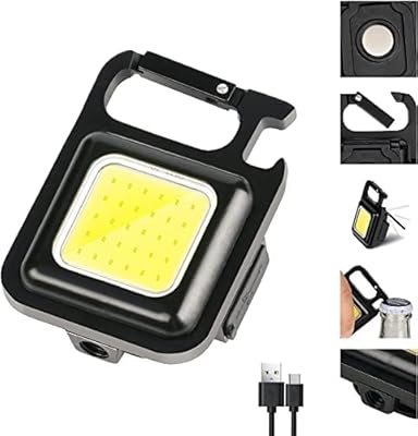 Mini LED pocket lamp, pocket lamp rechargeable keychain cob 800 lumens, 4 lighting modes, with foldable support, decapal light, magnetic base for fishing, walking, camping.. DIAYTAR NIGERIA: Where shopping meets satisfaction with affordable prices and prompt delivery services.