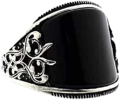 Men's Ring Onyx Black Stainless Steel Silver Silver Timbre Men's Stage Black Stone Stone Elegant Hand Ring Fantasy Mode Bijoux Ring Ring.. Experience the convenience of online shopping with DIAYTAR NIGERIA's reliable 5-8 day delivery service.
