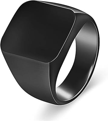 Classic men's ring, black (size 9).. DIAYTAR NIGERIA revolutionizes online shopping with competitive prices and reliable 5-8 day delivery.