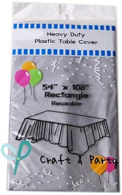 Robust Evershine plastic table cover (12 pieces) (reusable) (rectangle 54 "x 104", silver).. Experience the ease of modern shopping with DIAYTAR NIGERIA's vast selection and quick delivery service.