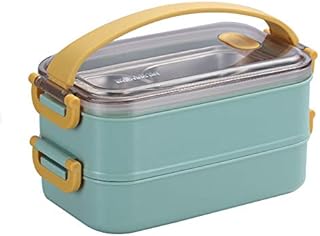 Bento Smiley Smiley in stainless steel for children and adults with separators 1600 ml - Waterproof lunch box and snap (green).. DIAYTAR NIGERIA brings online shopping to every Nigerian with affordable prices and reliable shipping.