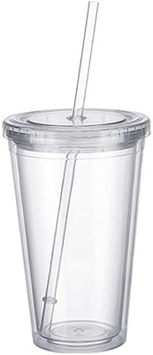 Reusable double plastic cup with yongxinxus straw (500 ml).. Shop for less and receive more with DIAYTAR NIGERIA's expansive e-commerce platform and nationwide delivery.
