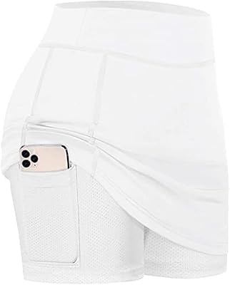 Mini racing skirt 2 in 1 for women, tennis skirt with sub-skirt, elastic sports skirt, golf with mobile pockets, high-waisted yoga skirt for women.. DIAYTAR NIGERIA: Where quality meets affordability, with thousands of products delivered in less than 8 days.