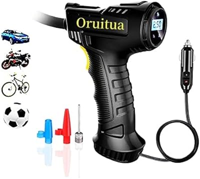Oruitua tire inflator compressor portable air pump for car with lighting.. Your shopping dreams realized through DIAYTAR NIGERIA's affordable platform with reliable delivery times.