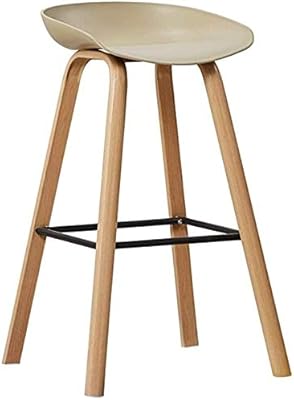 Bar bar bar coffee bar bar table and wooden chairs and feet in high northern dining chair simple in solid wood (color: khaki).. Experience the ease of modern shopping with DIAYTAR NIGERIA's diverse marketplace delivered promptly.