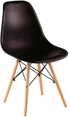 Dining room chairs with wooden feet, modern plastic chairs with wooden feet for dining room table, Eames style chairs in the middle of the century with solid wood for living room, garden and terrace (4, black, 48 x 41 cm).. Embrace the convenience of DIAYTAR NIGERIA with thousands of products at your fingertips, delivered nationwide.
