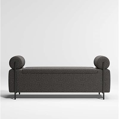 Black storage bench for corridor furniture, large storage bench, living room entrance furniture, Gulf line, personalized multifunction.. DIAYTAR NIGERIA makes online shopping accessible with our comprehensive platform and prompt delivery service.