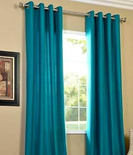 Home Sizzler Porte Curtains in 2 -room polyester, 116 x 210 cm, Aqua blue, plain pattern.. Shop anytime, receive on time — only with DIAYTAR Nigeria.