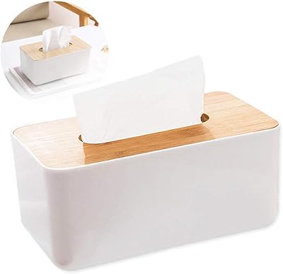 Orchid handkerchief box with bamboo cover for hotel, restaurant, nightclub, European style bamboo in high quality plastic, organizing storage box for the house and the office (size M).. Your complete e-commerce destination, DIAYTAR NIGERIA combines variety with budget-friendly nationwide shipping.