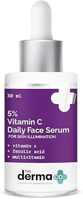 Daily serum for the face Derma Co at 5 % vitamin C with Ferulic acid and multivitamins for skin lighting - 30 ml.. DIAYTAR NIGERIA: Your one-stop e-commerce destination with affordable prices and nationwide delivery in 5-8 days.