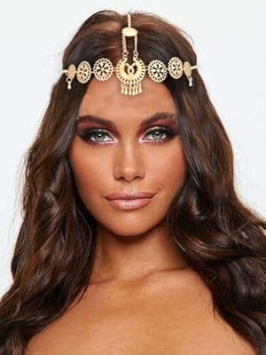 Golden vintage tendency strip, bohemian head chain, water drop, fringe, hair accessories for women and girls (A).. DIAYTAR NIGERIA brings the market to your fingertips with affordable prices and swift delivery services.