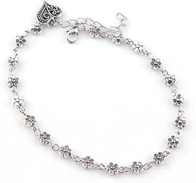Ankle bracelet and tibetan silver pearls with hollow plum flower for women.. Get more for less on DIAYTAR Nigeria — Nigeria’s favorite e-commerce platform.