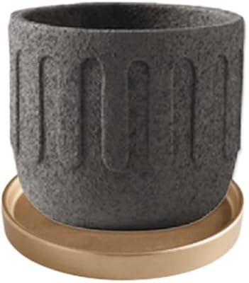 Bamboo decor | Modern flower pot _ Bohemian style _ Natural earth color _ Suitable for interior and exterior use (dark gray).. Great finds. Great prices. Fast shipping. That’s DIAYTAR Nigeria.