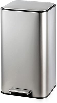Danube Home: Falcon pedal trash can 30L in stainless steel, soft closure, matt stainless steel 32.5 x 31.8 x 61.9 cm SK19007B-002.. From checkout to your doorstep in less than a week — DIAYTAR Nigeria.
