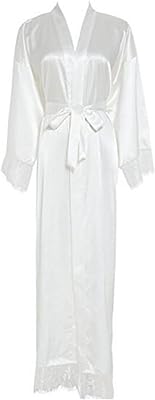 Ymikiya plush dress, summer kimono dress in satin patchwork, sexy silk night clothes, long silk night shirt, bridesmaid dress (color: white, size: xxl).. Discover endless shopping possibilities at DIAYTAR NIGERIA, with budget-friendly prices and reliable delivery.