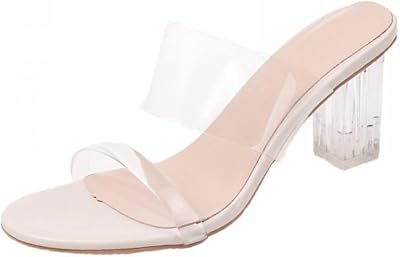 Summer shoes with high heels for women, sexy openwork, breathable, transparent heeled shoes, square end, transparent heel.. DIAYTAR NIGERIA: Redefining e-commerce with affordable prices and reliable nationwide shipping.