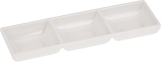 Rectangular melamine fago melamine plate with three compartments, size 22 x 7 cm, white.. DIAYTAR NIGERIA delivers happiness in 5-8 days with our affordable and diverse product range.