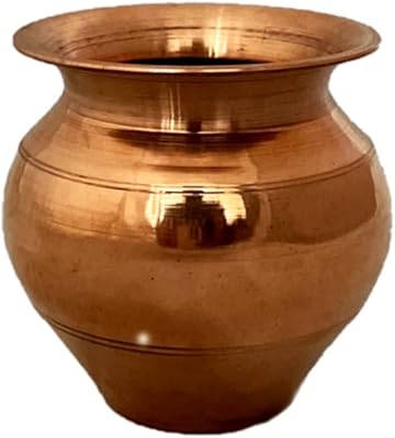 Copper lota of Munnisi Kumkoma Kalash done by hand | pot to drink.. From fashion trends to home essentials — find it on DIAYTAR Nigeria.