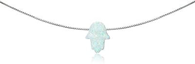 Elegant Sterling Silver Pendant Collar with False Hamsa Stone Stone of Fatima, metal.. DIAYTAR NIGERIA transforms online retail with unbeatable prices and consistent delivery timeframes.