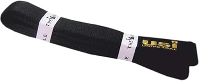 417B black karate belt, taekwondo's united martial arts belt with silky 200 g/m2 satin polyester finish.. DIAYTAR NIGERIA delivers more than products - we deliver affordable solutions within days.