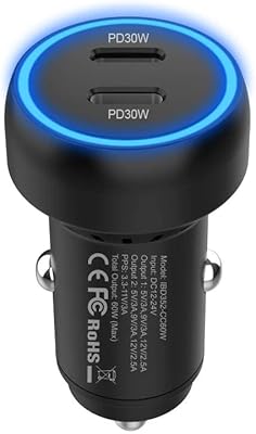 USB C Hope Rush 60 W car charger, USB cigarette lighter adapter D-load double ports PD3.0 Type C Compatible with iPhone 14 13 12 11 Pro Max Mini XR Galaxy S22/21 Google Pixel.. Discover endless shopping possibilities at DIAYTAR NIGERIA, with budget-friendly prices and reliable delivery.