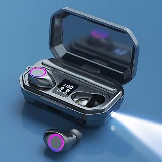 Electronics - TECSIRE M12 Real wireless headphones Bluetooth Stereo LED stereo headphones Digital display with microphone flashlight (black of the United Arab Emirates).. DIAYTAR NIGERIA connects your desires with reality through our affordable e-commerce platform and quick delivery.