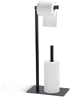 Topski on foot toilet paper holder, stainless steel toilet paper holder with robust base for bathroom - rectangular stainless steel base.. DIAYTAR Nigeria combines variety, affordability, and speed — making your online shopping experience not only enjoyable but also cost-effective.