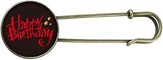 Happy Birthday British Art Text Retro Metal Pin Bijeyry with clip.. Enjoy deals you can’t resist and delivery you can trust — DIAYTAR Nigeria.