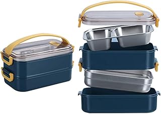 1/2 layer in stainless steel food container - 1600 ml (blue).. Experience shopping freedom with DIAYTAR NIGERIA's vast catalog and nationwide 5-8 day shipping.