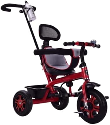 Intech tricycle for children aged 1 to 6 with push bar and 3 wheels for boys and girls (red).. DIAYTAR NIGERIA connects desires with reality through affordable prices and reliable delivery service.