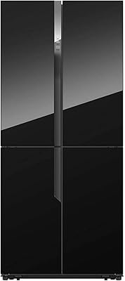 HISENSE refrigerator and freezer with side door, capacity 432 liters - black RQ561N4AB1.. DIAYTAR Nigeria: Your one-stop online shop with unbeatable prices and nationwide delivery in under 8 days.