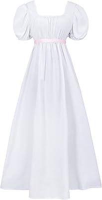 Regency dresses for women with ruffled satin belt, puffy sleeves and high waist.. From tech to toiletries, DIAYTAR Nigeria delivers without delay.