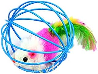Interactive pet toy, excitement toy with fur mouse in a cage ball, small mice for cats, cat toys, toys to catch kittens.. Discover the joy of online shopping with DIAYTAR NIGERIA's budget-friendly prices and reliable shipping.