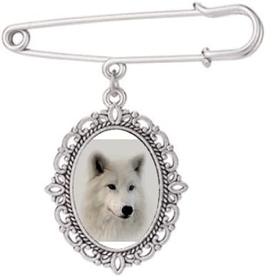 Wolf skin White Hair Art Deco Mode Brooch Dress Shape Clips.. DIAYTAR NIGERIA: Making online shopping accessible with affordable prices and nationwide delivery service.