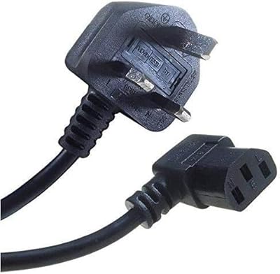 Curve C13 90 degree electrical kettle connector to British plug, L -type cable (3 meters).. DIAYTAR NIGERIA combines affordability with convenience, delivering your purchases within 5-8 days.