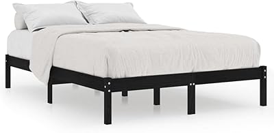 Wooden bed in solid pine wood vedexcel for bedroom, modern wooden bed frame for children, adults and adolescents, black 150x200 cm, 5 feet, King size.. Navigate through thousands of products at pocket-friendly prices with DIAYTAR NIGERIA's easy-to-use platform.