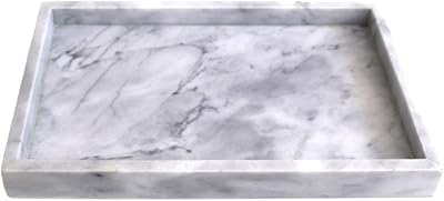 Kichi luxury tray with Italian white marble stone design - Vanity and bathroom tray, organizer for coffee table, candles, soap, towels and spares.. Shop the smart way with DIAYTAR NIGERIA's extensive selection and budget-friendly nationwide delivery.
