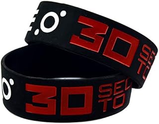 Silicone bracelet with the phrase "30 seconds to mars" and a star that should be a helping hand (color: black).. Shop from Nigeria's largest product selection at DIAYTAR, with budget-friendly prices and swift delivery.