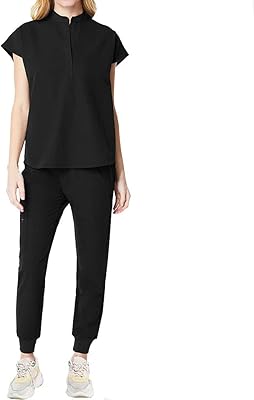 Set of trendy work clothes for women - Extensible top cover and yoga breastfeeding pants (color: black, size: L).. From daily deals to exclusive products — DIAYTAR Nigeria has you covered.