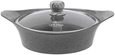 Shabu shabu Shabu Bol with Life Smile Granite Granite Cover with separator (30 cm, gray).. DIAYTAR NIGERIA: Connecting every Nigerian with quality products at prices everyone can afford.