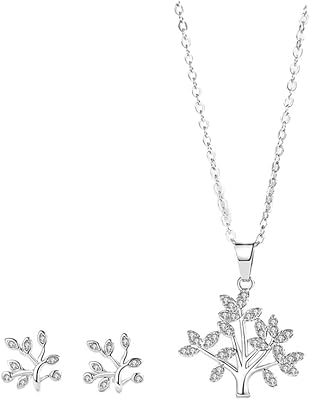 Set of jewelry in zircon plated zircon tree of life 3 pieces, 17.7 " - 19.7", copper, zircon stone stone.. Discover endless possibilities with DIAYTAR NIGERIA's comprehensive catalog and reliable delivery service.