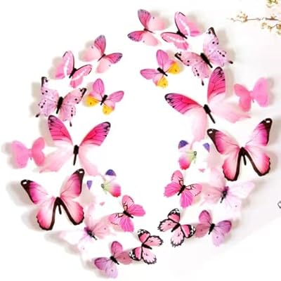Bananahome 24 pieces stickers of butterfly decorations 3 sizes 2 styles.. DIAYTAR NIGERIA: Your partner in affordable online shopping with dependable delivery within 8 days.