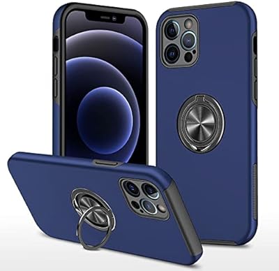 Protective shell for iPhone 12 pro phonebit with support ring, does not fall with a 360 degree rotary metal ring compatible with iPhone, anti-scratch and antichoc protection shell for iPhone 12 pro (blue).. Shop with intention at DIAYTAR NIGERIA, offering thousands of products delivered nationwide in days.