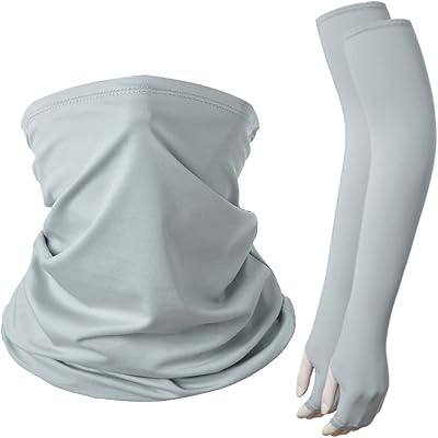 Histmart Bandana of summer with UV protection, face cover, color cache and refreshing arm sleeves in icy silk with holes for thumbs.. Experience retail therapy without the financial stress at DIAYTAR NIGERIA's affordable e-commerce platform.
