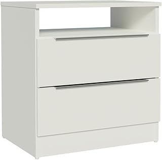Madesa night table with 2 drawers, wood - 50 l x 53 h x 37 p cm - white.. Spend less, get more — that’s the DIAYTAR Nigeria promise.