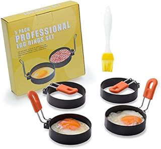Egg ring, stainless steel rings mussels with anti-brushing handle and oil brush for food frying, kitchen tool for home breakfast (4 rooms).. Your complete e-commerce destination, DIAYTAR NIGERIA combines variety with budget-friendly nationwide shipping.